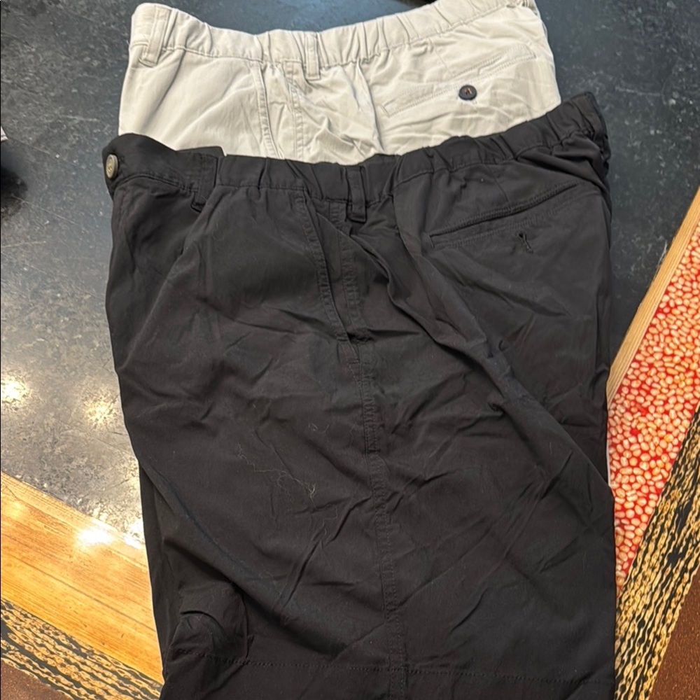 Caribbean Black and Gray Casual Bottoms Relaxed Fitsilky stretch material